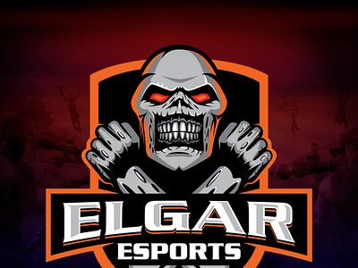 Elgar Esports branding dead design emblem esport esportlogo illustration insignia logo shield vector walkingdead zombie