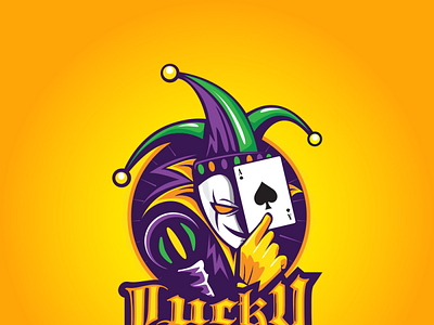 Lucky esports logo ace card clown design emblem esport esportlogo illustration insignia jester joker logo luck lucky poker poker face vector