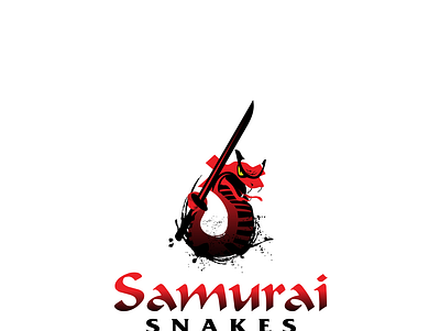 Samurai Snakes animal brush cobra design japanese katana logo samurai sword vector