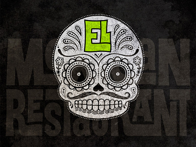 EL Mexican Restaurant Logo day of the dead skull