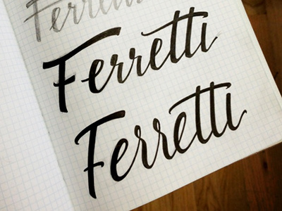 Ferretti Script Sketch logo script