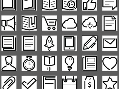 Book Launch Kit icons books ebook icons minimal