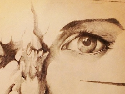 Face Time pencil sketch surreal