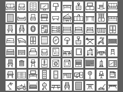 Furniture Icons clean icons minimal simple