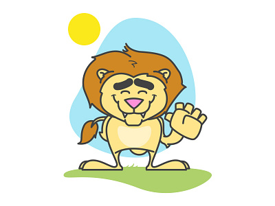 Lion character illustration lion