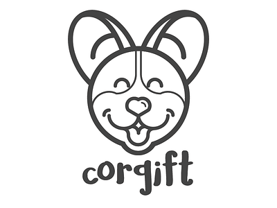 Corgift Black & White animals branding corgi logo pets