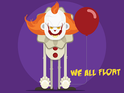 We All Float 2d character flat illustration