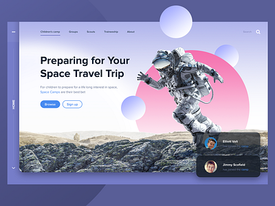 Space Camp design digital gradient hero shape space ui ux