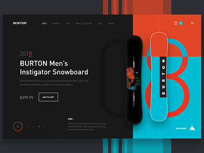 Burton Shop Concept burton color design digital hero shop ui ux