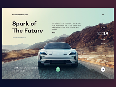 Porsche Taycan site concept 2 design hero ui ux