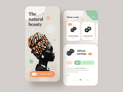 The Natural Beauty App app application concept design digital earrings interaction design ios jewelry mobile mobile app shape ui ux web webdesign women