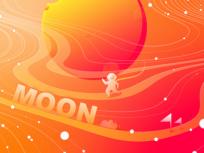 Moon app design illustration logo ui ux