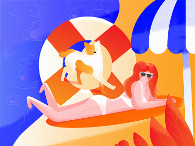 swimming app branding design illustration logo ui