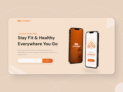 Gym Landing Page design fitness gym illustration landingpage orange typography ui ux website