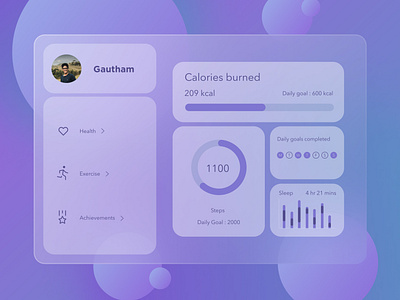 Glassmorphism 3d ui