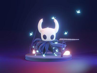 Hollow Knight 3d art blender character design game hollow knight icon illustration inspiration isometric light