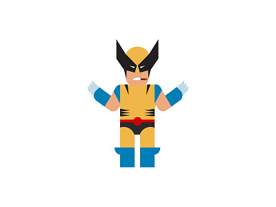 Wolverine avatar cartoon character debute design flat flat design icon illustration logo