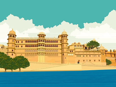 Udaipur city palace graphic design icon illustration illustrator india logo monument udaipur