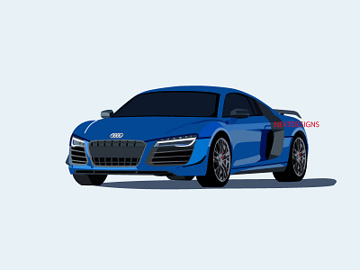 Audi R8 audi car debute design flat icon illustration logo vector