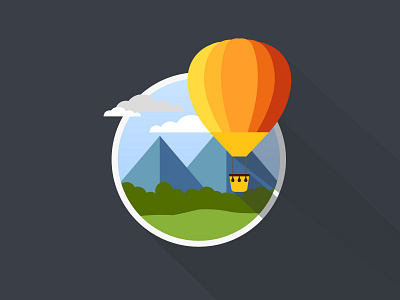 Hot Air Baloon airbaloon design graphic icon illustration illustrator logo mountain nature vector