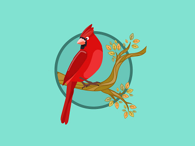 Red Cardinal bird cardinal design graphic hire icon illustration logo red sale