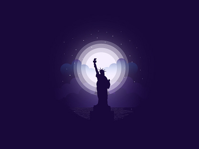 Statue Of Liberty art design flat icon illustration liberty logo states statue usa vector