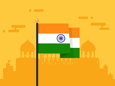 Happy Independence Day! 2015 branding design flag flat icon illustration independence day india logo vector
