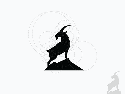 Sane Goat animal black circles design flat goat icon illustration logo mountain wild