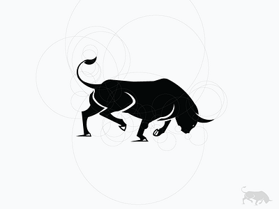 Bull Logo animal black bull circles design icon illustration logo mark power taurus wild