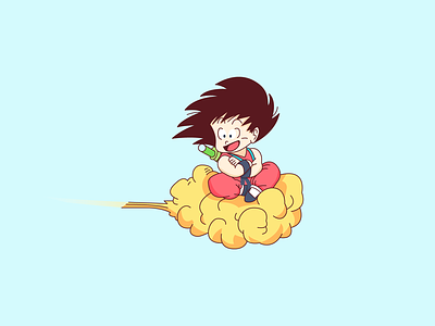 Goku anime character cloud cute dbz dribbble goku icon illustration line vector
