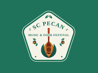 SC Pecan, Music & Food Festival branding design festival food fork guitar illustration logo minimal music nuts pecan