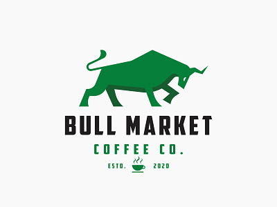 Bull market coffee co. animal animal logo branding bull coffee coffee cup market stocks trade trading