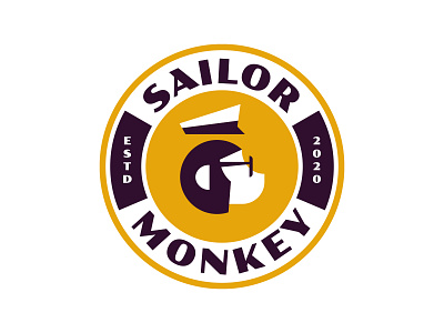 Sailor Monkey animal animal logo branding minimal monkey sailor