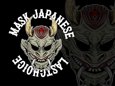 MASK JAPANESE artwork darkart digital illustration digitalart illustration illustration art logo mascot