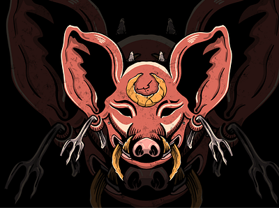 ALPHA PIG artwork darkart digital illustration digitalart illustration illustration art logo mascot