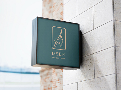 Deer Production Logo branding concept creative custom deer design flat graphic green illustration logo logoidea logoinspiration minimal minimalist mockup modern production professional studio