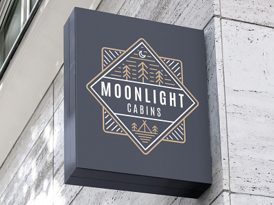 Moonlight Cabins Logo branding cabin cabins coffee concept creative custom design hotels illustration light logo logo design minimal minimalist modern moon moonlight motel ui