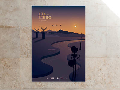 Book Day Poster 2018 book book day color creative culture design don quijote gradient graphic design illustration knowledge la rioja natural poster poster art poster design simple sunrise sunset wine