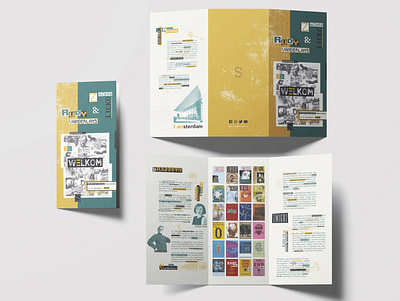 WELKOM | Museum Expo Identity branding brochure brochure layout collage communication digital design editorial editorial design layout design leaflet museum museum identity pixel fonts rudy vanderlans trifold trifold brochure typeface typography welkom zuzana licko