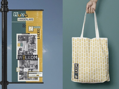 WELKOM | Museum Expo Identity banderole banner brand branding digital design merchandising museum museum exposition museum identity pattern pixel fonts poster stedelijk technology the netherlands tote bag totebag typeface typography yellow