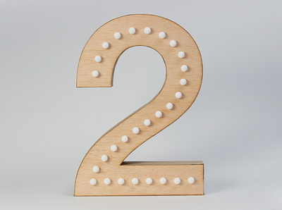 On / Off 2 3d 3d number art direction artisan craft craftwork diy handmade lettering lights natural number off on on off simple two typography wood