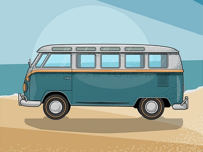 Volkswagon Kombi design graphic design illustration poster print design vector vector art