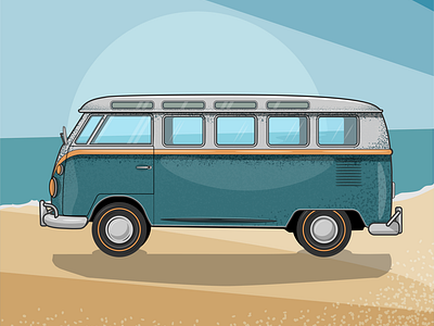 Volkswagon Kombi design graphic design illustration poster print design vector vector art