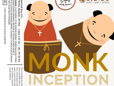 P1 Monk Inception Beer Label 4.75 X4.75  Rev