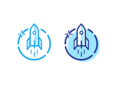 Rocket flat icon illustration rocket start