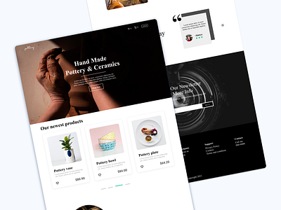 Pottery Shop Landing Page branding design graphic design landing page mobile design ui ui design uiux uiux design user interface ux ux design web design website design