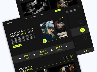 Tattoo Landing Page branding design graphic design landing page ui ui design uiux design user interface ux ux design web design website design