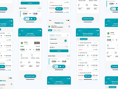 TravelBuddy - Mobile Online Ticket Booking app booking design graphic design interface landing page mobile ticket ticket booking ui ux ux design web design