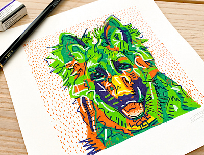 Cian dog illustration illustration portrait illustration