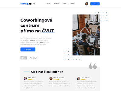 Sharing Space – Landing Page coworking space minimal ui website čvut